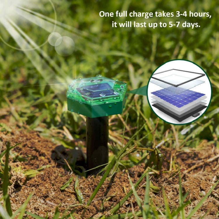 Outdoor Hexagonal Solar Ultrasonic Mole Repeller Inserted Into The Lawn Outdoor Animal Repeller My Store