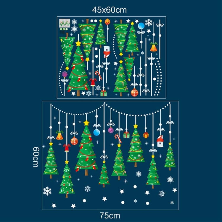 XH-6255 Christmas Tree Glass Door Pendant Window Decoration Painting Self-Adhesive Removable Wall Sticker My Store