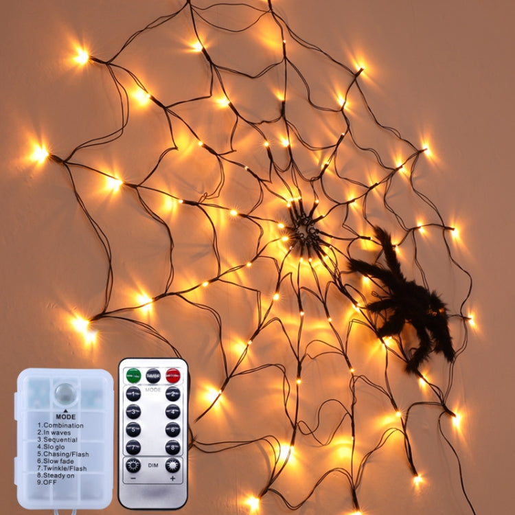 LED Spider Web Lamp with Remote Control Halloween Atmosphere Decoration Props, Power: My Store