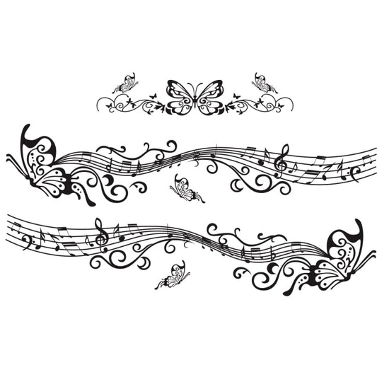 D-347 Butterfly Note Car Sticker Sheet Music Waist Line Body Sticker ÎҵÄÉ̵ê