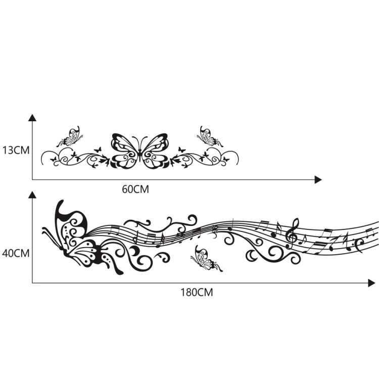 D-347 Butterfly Note Car Sticker Sheet Music Waist Line Body Sticker ÎҵÄÉ̵ê