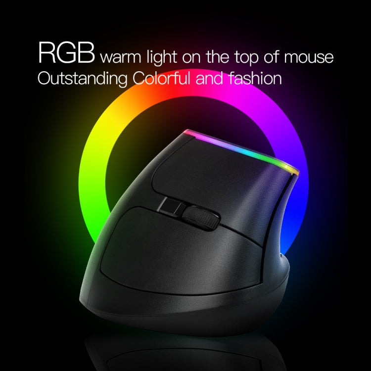 DELUX M618C 6 Keys 1600 DPI RGB Vertical Wireless Bluetooth Dual Mode Mouse My Store