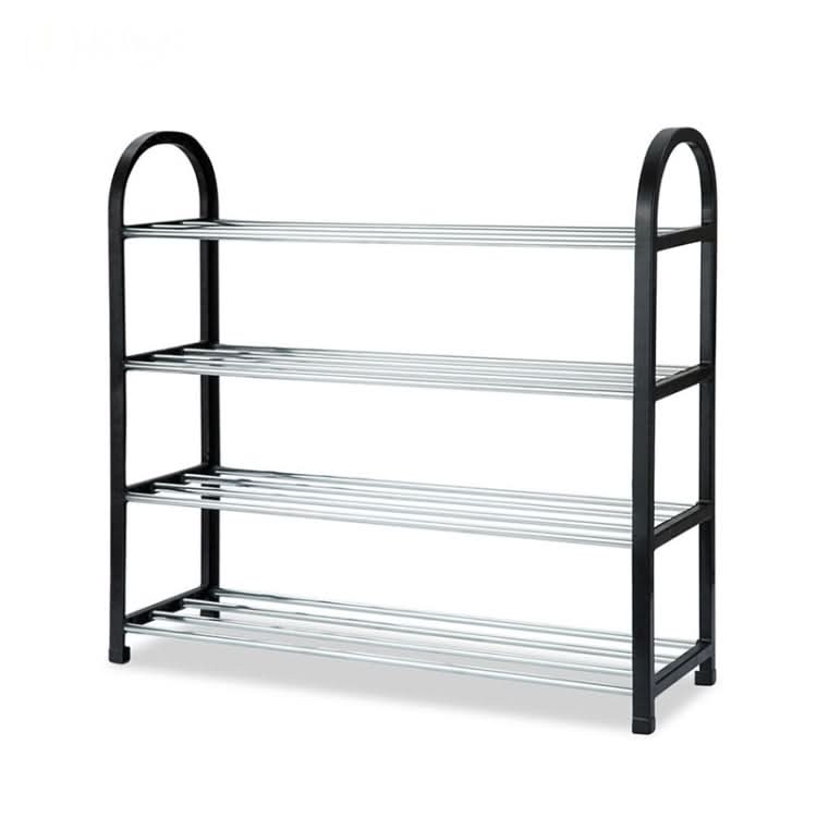 Black Corridor Easy Disassembly Doorway Compartment Iron Floor Shoe Rack Reluova