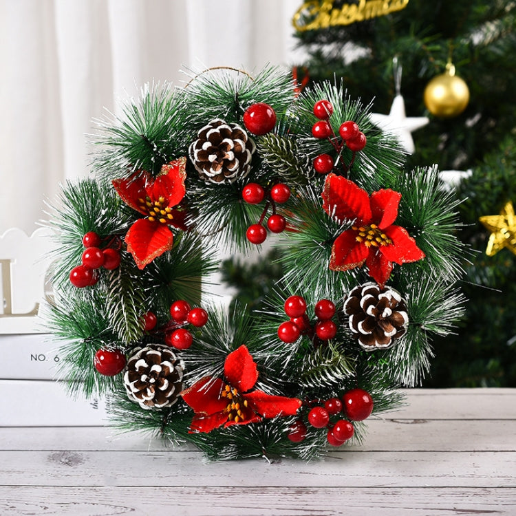 23cm Christmas Decoration Handmade Garland Wreath Door Hanging Window Props