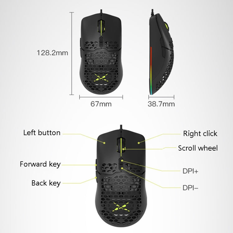 DELUX M700BU 7 Keys Wired Games Mouse Desktop Wired Mouse, Style: My Store