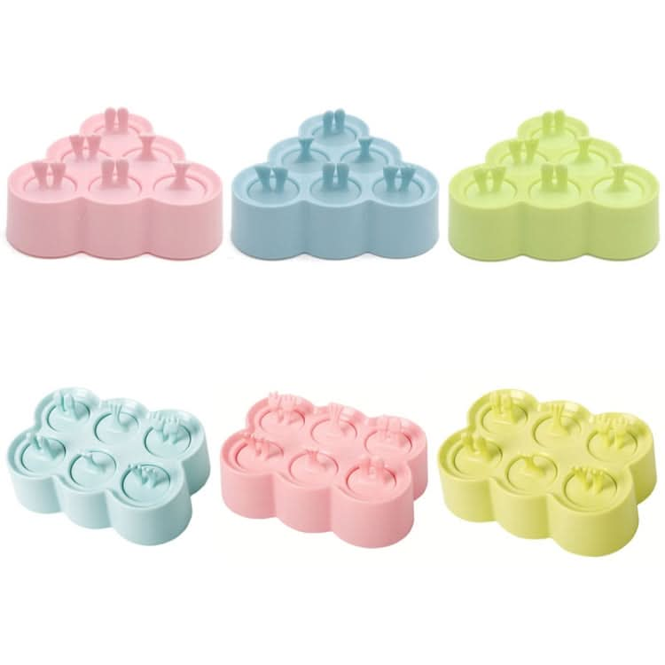 Cartoon Silicone DIY Popsicle Mould Six Grid Ice Cream Ice Cube Random Style / Color Delivery - Reluova