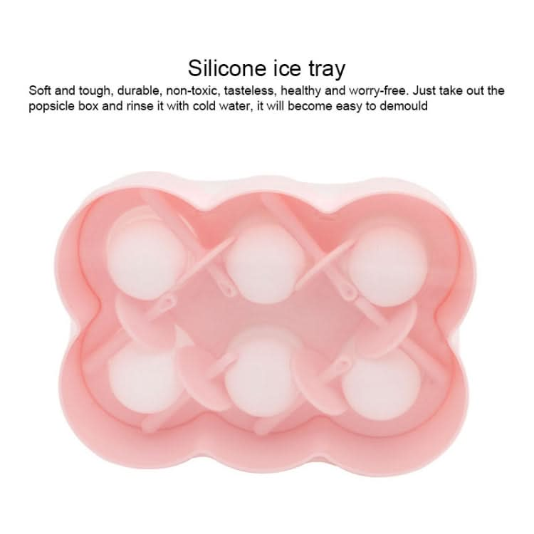 Cartoon Silicone DIY Popsicle Mould Six Grid Ice Cream Ice Cube Random Style / Color Delivery - Reluova