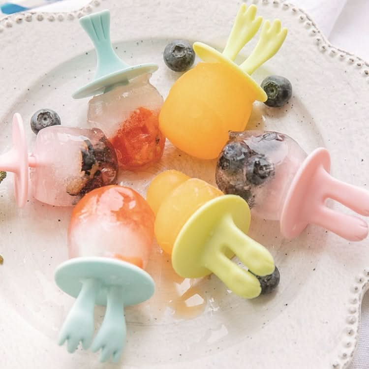 Cartoon Silicone DIY Popsicle Mould Six Grid Ice Cream Ice Cube Random Style / Color Delivery - Reluova