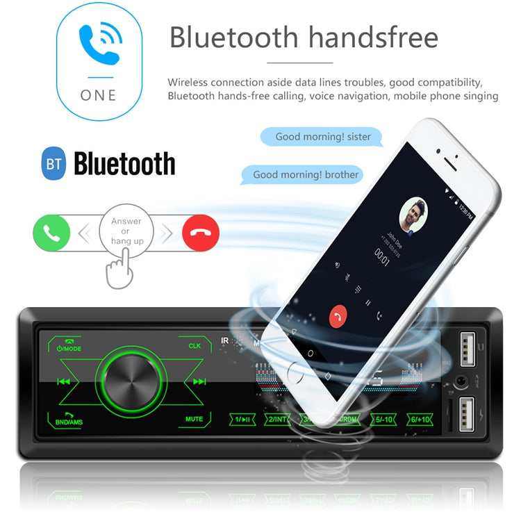 A2818 Car Bluetooth Speakerphone Car MP3 Player Function Touch Double U Disk Colorful Lights Radio, Specification: