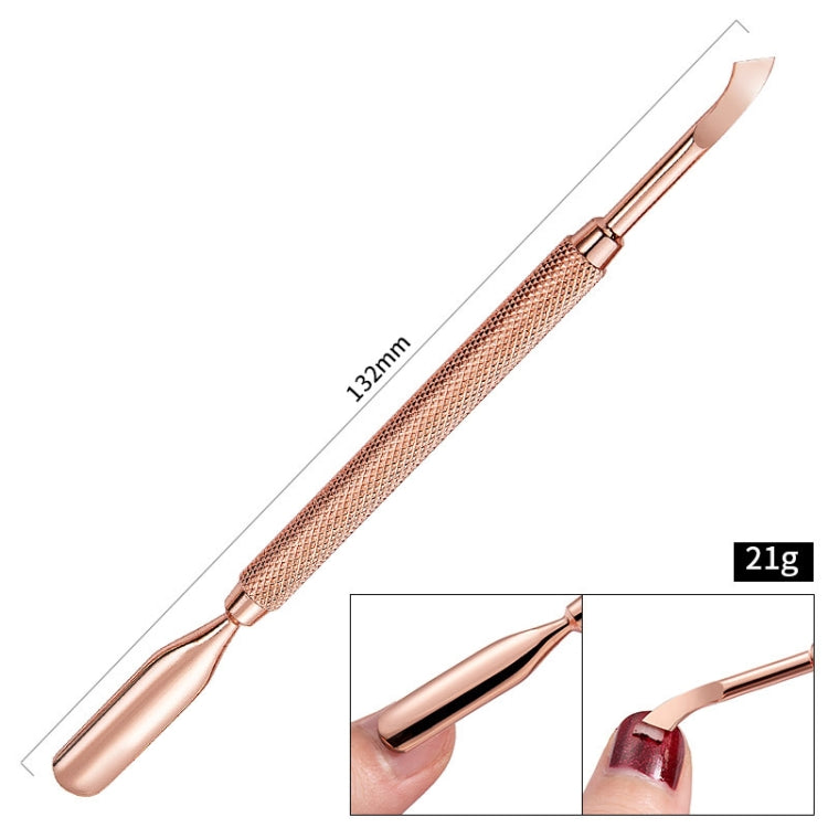 Stainless Steel Rose Gold Double-Headed Steel Push Dead Skin Scissors Nail Set,Style: D501