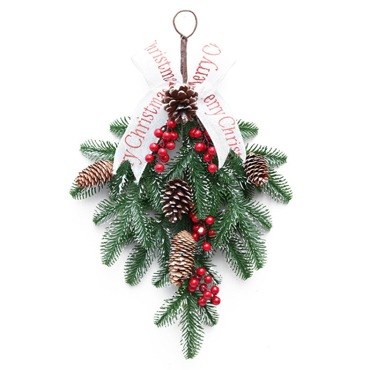 50cm Upside Down Christmas Tree Decoration PE Red Fruit Wall Hanging Rattan