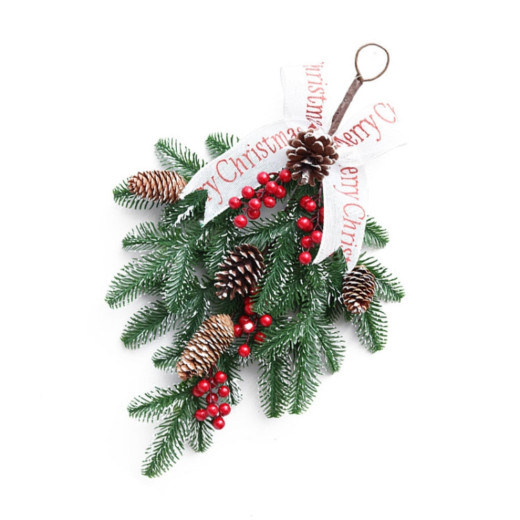 50cm Upside Down Christmas Tree Decoration PE Red Fruit Wall Hanging Rattan