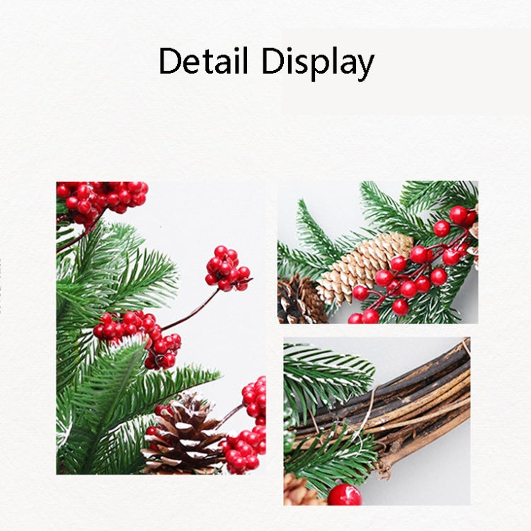 50cm Upside Down Christmas Tree Decoration PE Red Fruit Wall Hanging Rattan