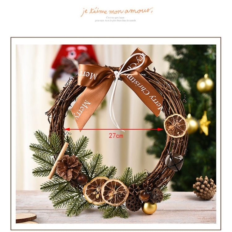 Christmas Decoration Wreath Garland Rattan Door Hanging