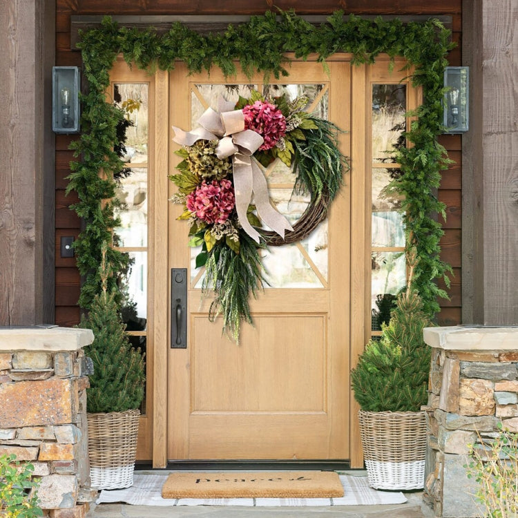 Garden Farmhouse Front Hanging Simulation Flower Ring Wreath Door Hanger My Store