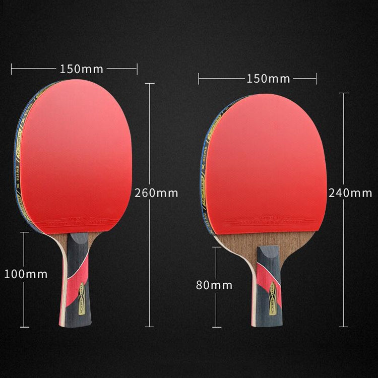 HUIESON HS-LX Six Star 5-Layer Chicken Wing Tip + 2 Layer Carbon Double Side Continuous Table Tennis Single Racket