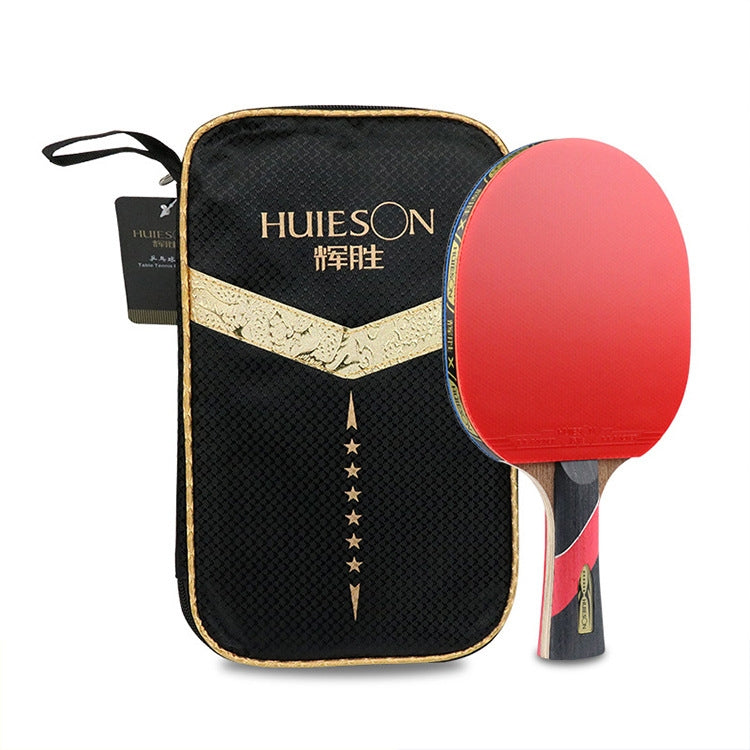 HUIESON HS-LX Six Star 5-Layer Chicken Wing Tip + 2 Layer Carbon Double Side Continuous Table Tennis Single Racket Reluova