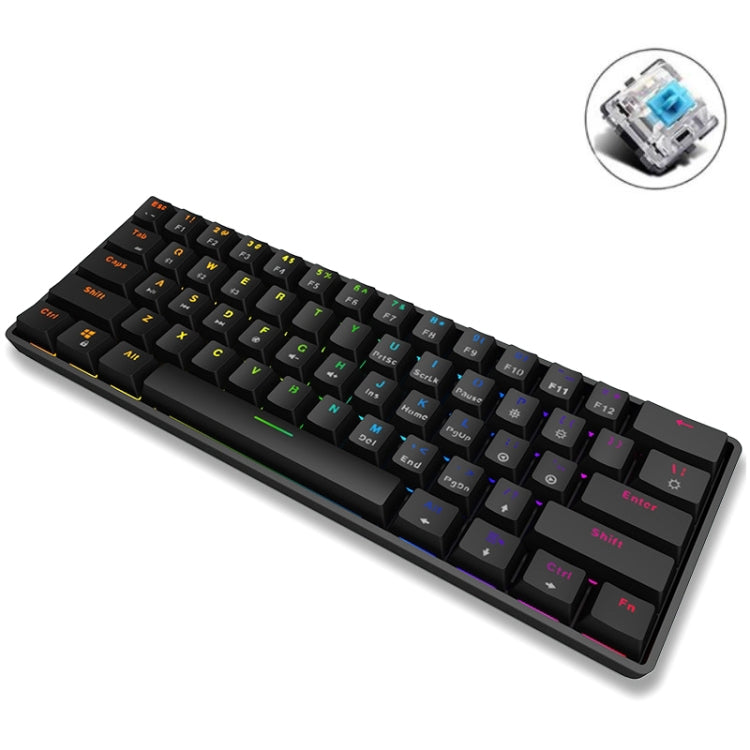 LEAVEN K28 61 Keys Gaming Office Computer RGB Wireless Bluetooth + Wired Dual Mode Mechanical Keyboard, Cabel Length:1.5m My Store