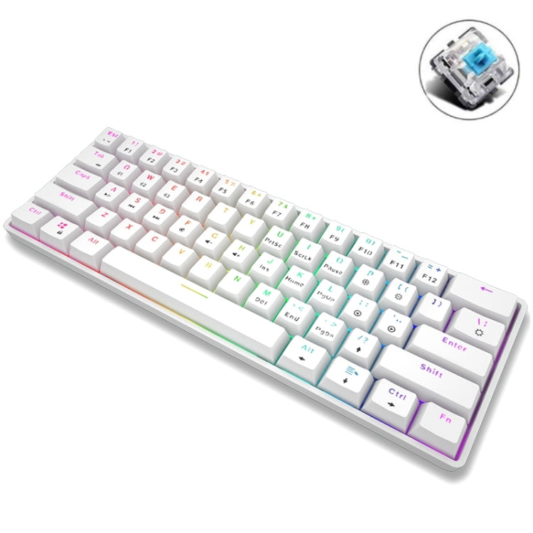 LEAVEN K28 61 Keys Gaming Office Computer RGB Wireless Bluetooth + Wired Dual Mode Mechanical Keyboard, Cabel Length:1.5m My Store