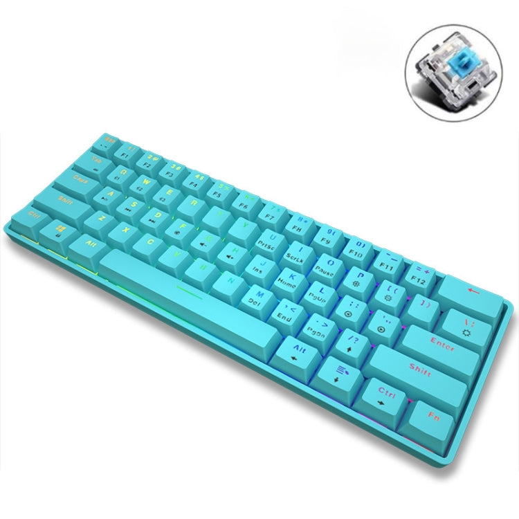 LEAVEN K28 61 Keys Gaming Office Computer RGB Wireless Bluetooth + Wired Dual Mode Mechanical Keyboard, Cabel Length:1.5m My Store