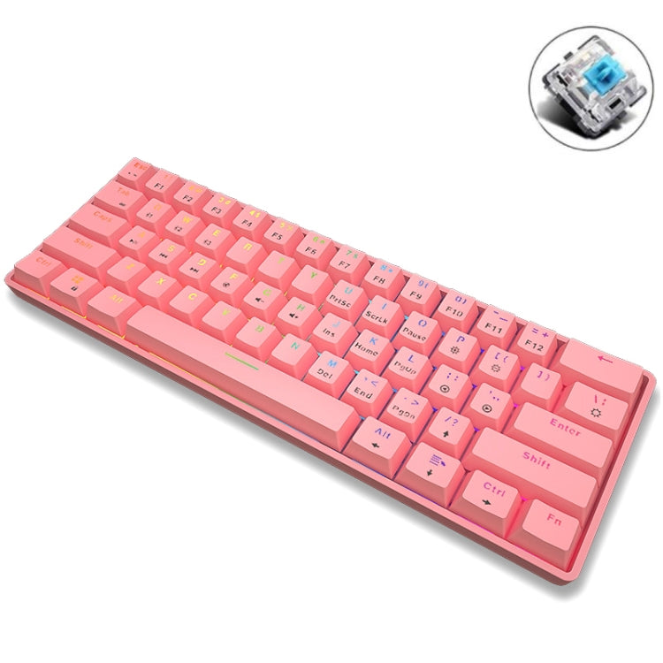 LEAVEN K28 61 Keys Gaming Office Computer RGB Wireless Bluetooth + Wired Dual Mode Mechanical Keyboard, Cabel Length:1.5m My Store