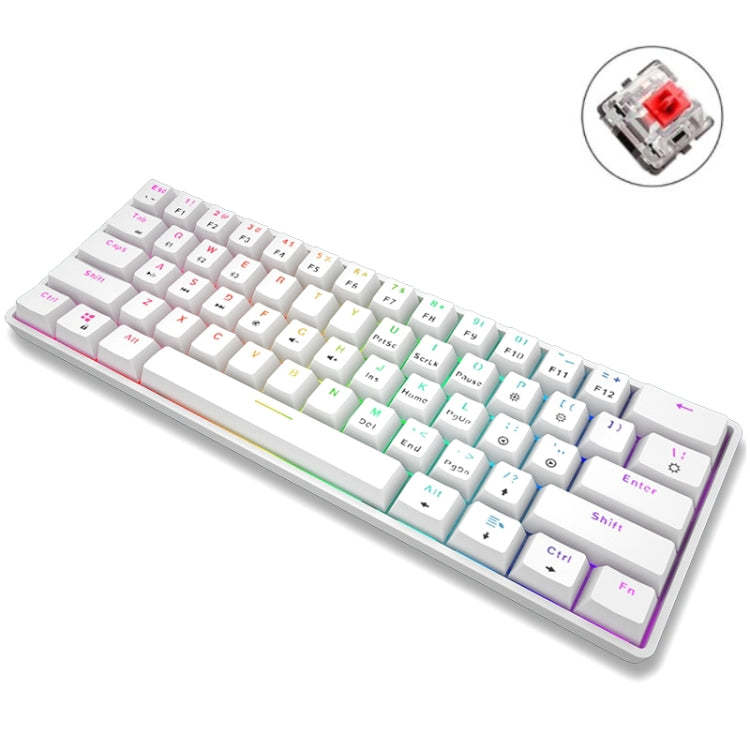 LEAVEN K28 61 Keys Gaming Office Computer RGB Wireless Bluetooth + Wired Dual Mode Mechanical Keyboard, Cabel Length:1.5m My Store