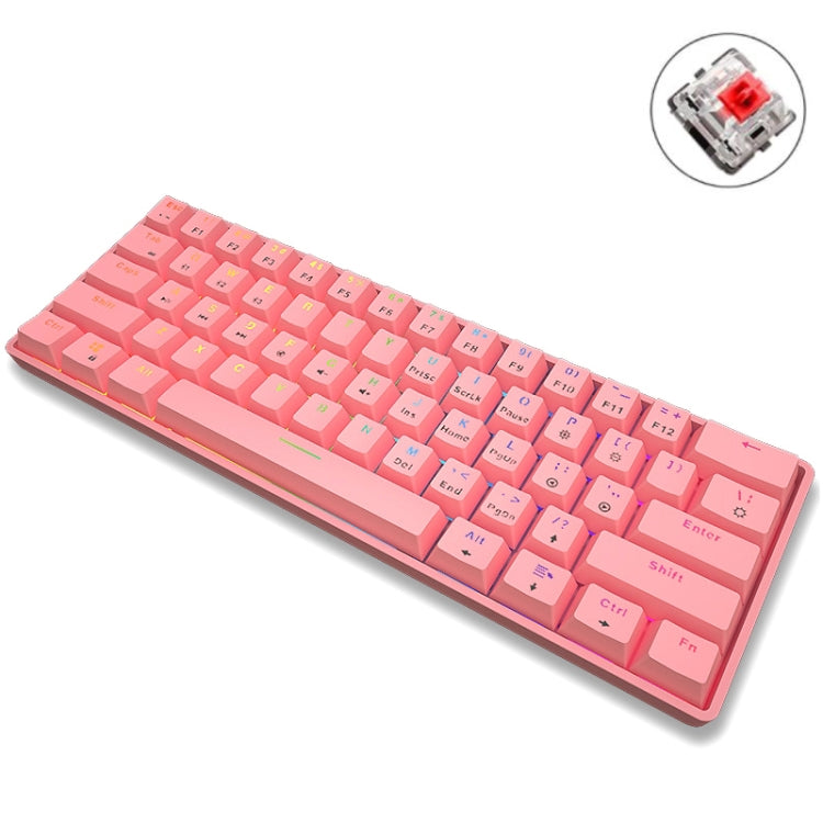 LEAVEN K28 61 Keys Gaming Office Computer RGB Wireless Bluetooth + Wired Dual Mode Mechanical Keyboard, Cabel Length:1.5m My Store