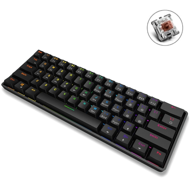 LEAVEN K28 61 Keys Gaming Office Computer RGB Wireless Bluetooth + Wired Dual Mode Mechanical Keyboard, Cabel Length:1.5m My Store