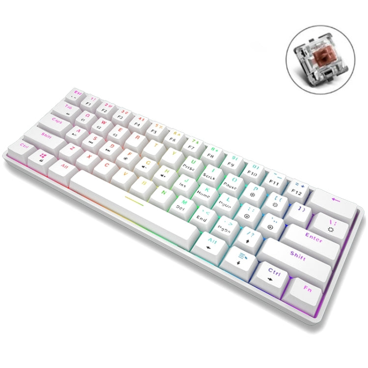 LEAVEN K28 61 Keys Gaming Office Computer RGB Wireless Bluetooth + Wired Dual Mode Mechanical Keyboard, Cabel Length:1.5m My Store