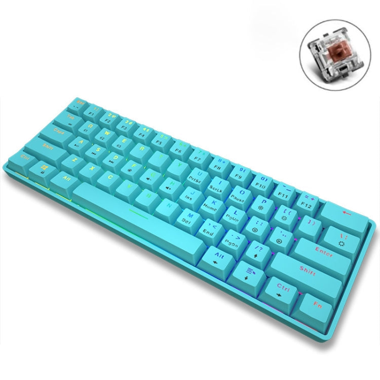 LEAVEN K28 61 Keys Gaming Office Computer RGB Wireless Bluetooth + Wired Dual Mode Mechanical Keyboard, Cabel Length:1.5m My Store