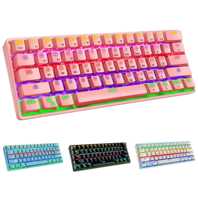 LEAVEN K28 61 Keys Gaming Office Computer RGB Wireless Bluetooth + Wired Dual Mode Mechanical Keyboard, Cabel Length:1.5m My Store