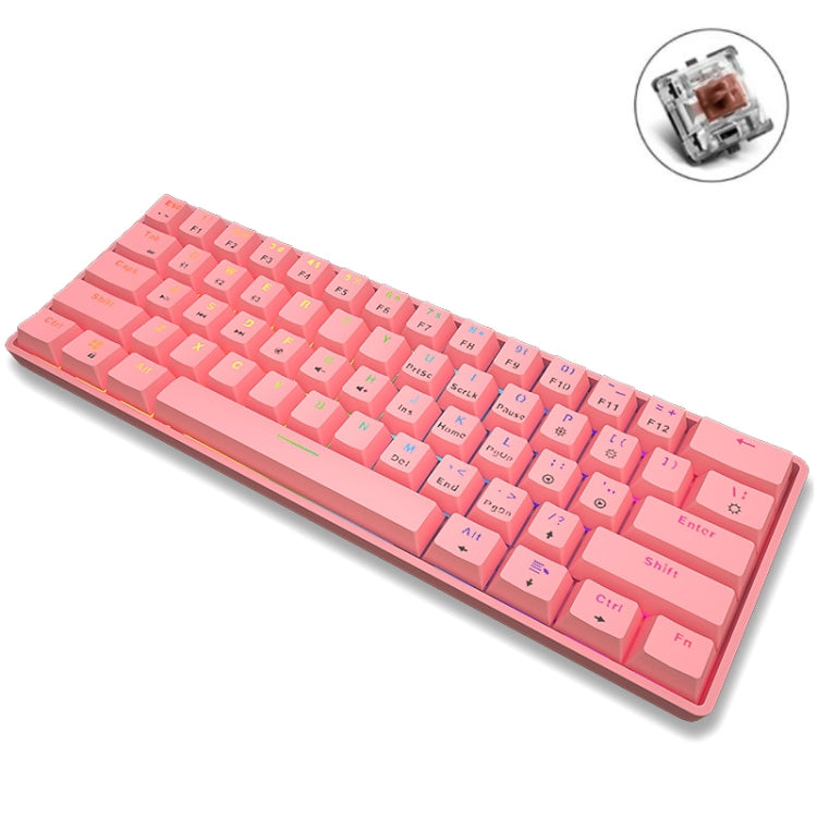 LEAVEN K28 61 Keys Gaming Office Computer RGB Wireless Bluetooth + Wired Dual Mode Mechanical Keyboard, Cabel Length:1.5m My Store