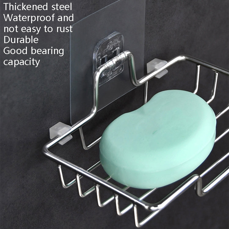 Stainless Steel Wall-Mounted Bathroom Soap Storage Rack, Style: Single Layer With Sticker Reluova