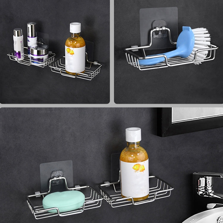 Stainless Steel Wall-Mounted Bathroom Soap Storage Rack, Style: Single Layer With Sticker Reluova