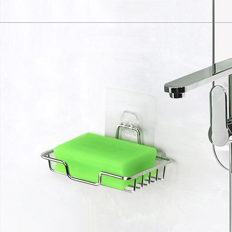 Stainless Steel Wall-Mounted Bathroom Soap Storage Rack, Style: Single Layer With Sticker Reluova