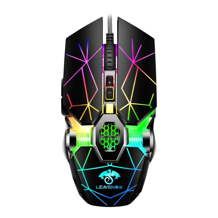 LEAVEN 7 Keys 4000DPI USB Wired Computer Office Luminous RGB Mechanical Gaming Mouse, Cabel Length:1.5m My Store