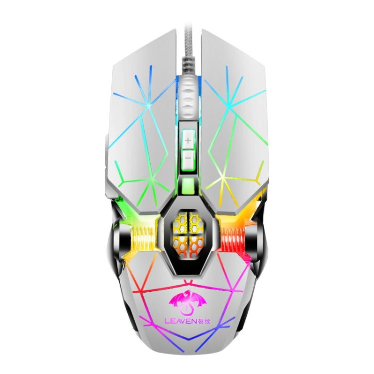 LEAVEN 7 Keys 4000DPI USB Wired Computer Office Luminous RGB Mechanical Gaming Mouse, Cabel Length:1.5m My Store