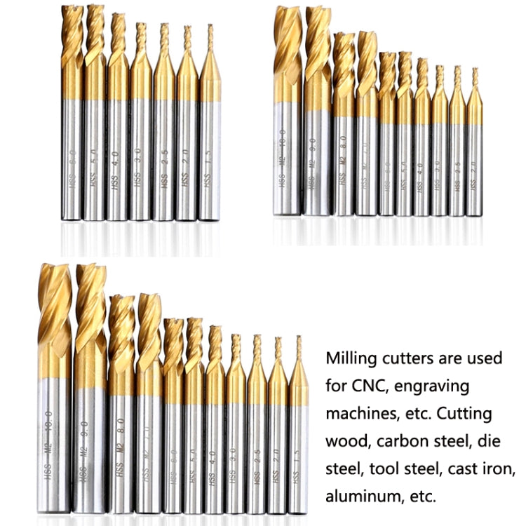 High-Speed Steel And Aluminum End Face Milling Cutter With Straight Shank Titanium-Plated Milling Cutter