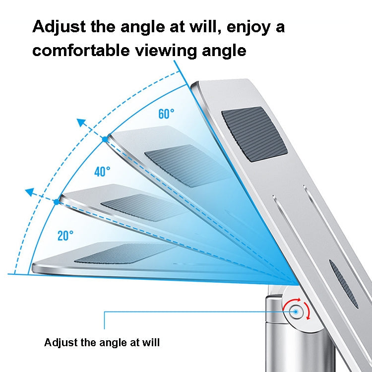 Oatsbasf 03597 Aluminum Alloy Notebook Heightening Bracket Notebook Computer Lifting Heat Dissipation Bracket Mobile Folding Table,Style: