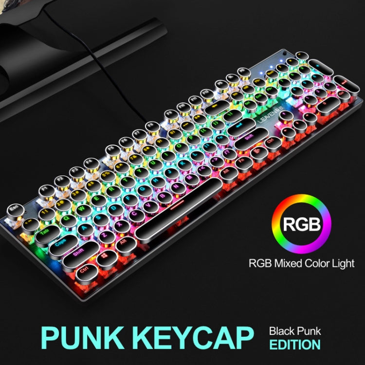 104 Keys Green Shaft RGB Luminous Keyboard Computer Game USB Wired Metal Mechanical Keyboard, Cabel Length:1.5m, Style: