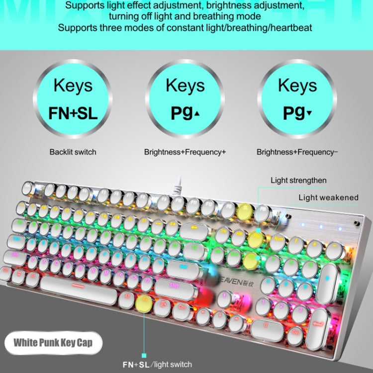 104 Keys Green Shaft RGB Luminous Keyboard Computer Game USB Wired Metal Mechanical Keyboard, Cabel Length:1.5m, Style: