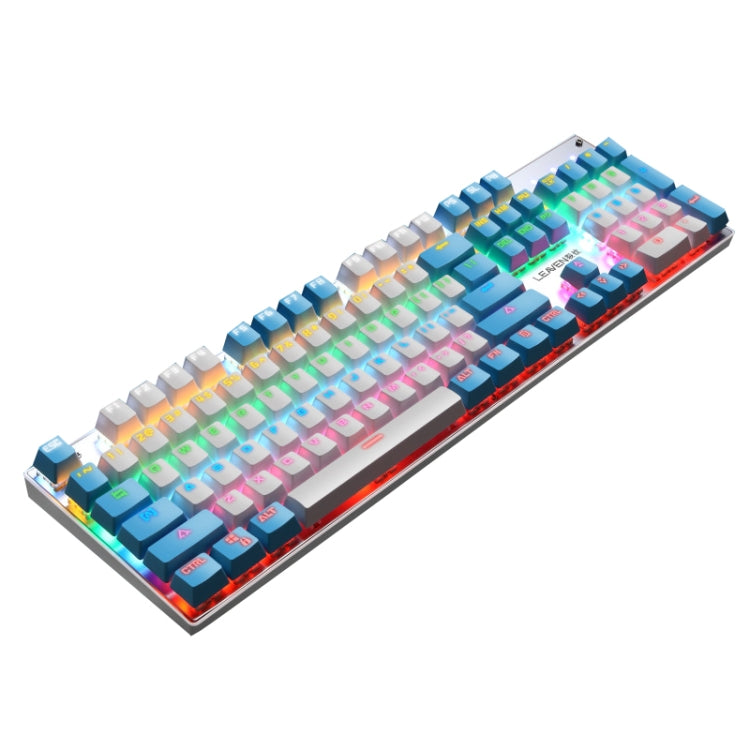 104 Keys Green Shaft RGB Luminous Keyboard Computer Game USB Wired Metal Mechanical Keyboard, Cabel Length:1.5m, Style: