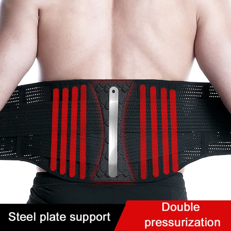 Webbing Breathable Waist Belt Squat Weightlifting Fitness Steel Plate Back Support Belt