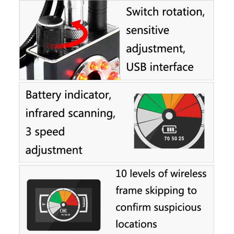 K88 Signal Detector Anti-Stealing Anti-Stealing GPS Scan Detector Defense Tracking Camera Detector Reluova