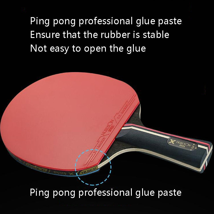 HUIESON HS-D-P01 Three Star 7 Layers Pure Wood Double-sided Reverse Adhesive Table Tennis Racket Set, Specification: Reluova