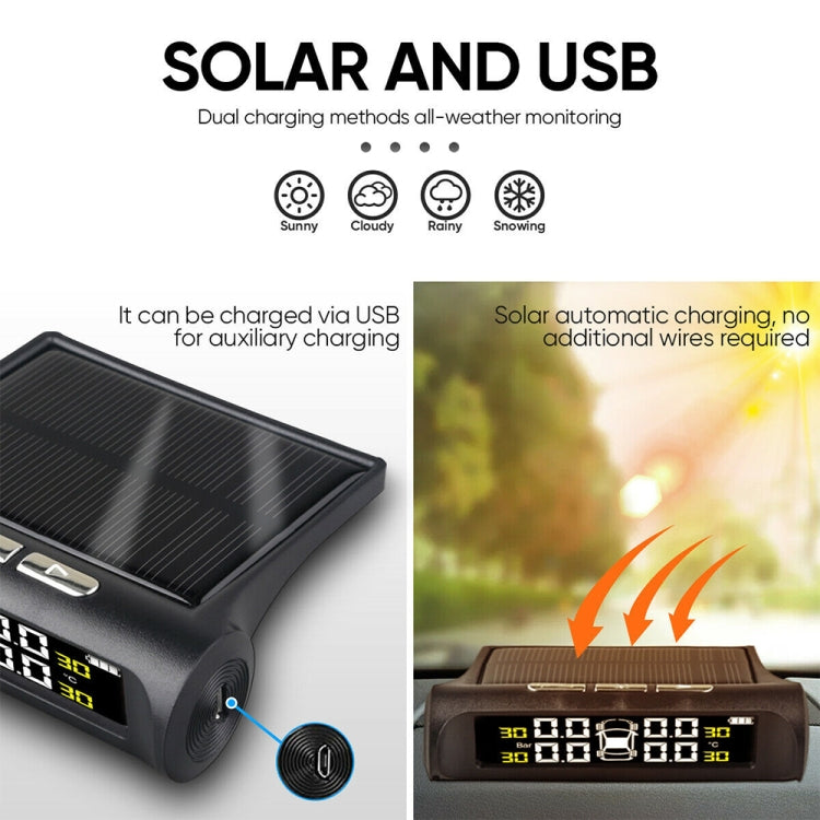 T1 Vehicle-mounted Solar Wireless Tire Pressure Monitoring System General-purpose Vehicle Tire Pressure Thermometer ÎҵÄÉ̵ê