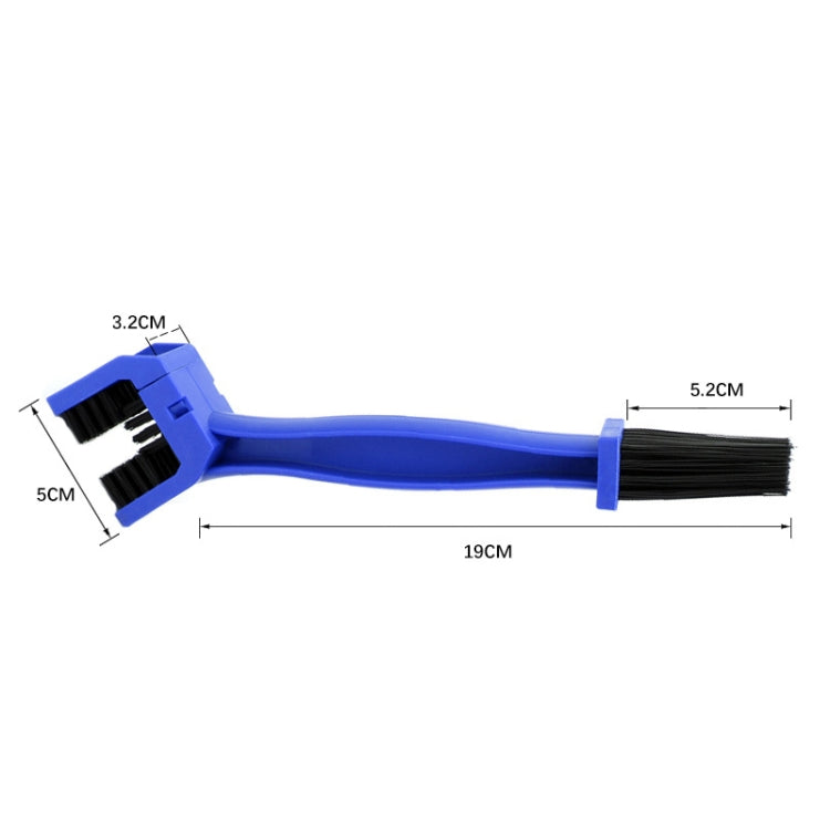 1 Set BG-7168 Bicycle And Motorcycle Cleaning Brush Three-Sided Chain Brush, Colour: Blue + Small Brush