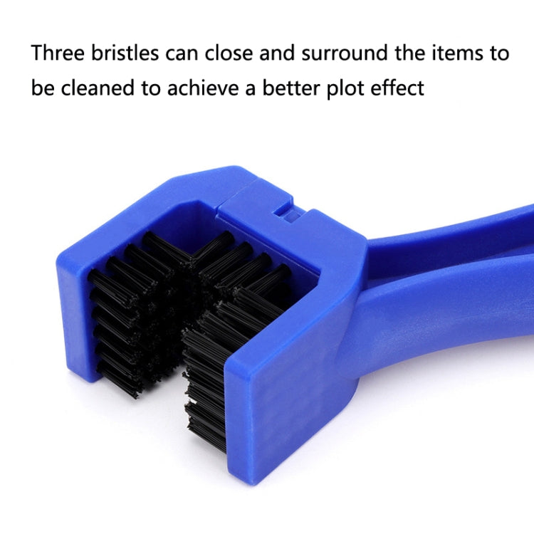 1 Set BG-7168 Bicycle And Motorcycle Cleaning Brush Three-Sided Chain Brush, Colour: Blue + Small Brush