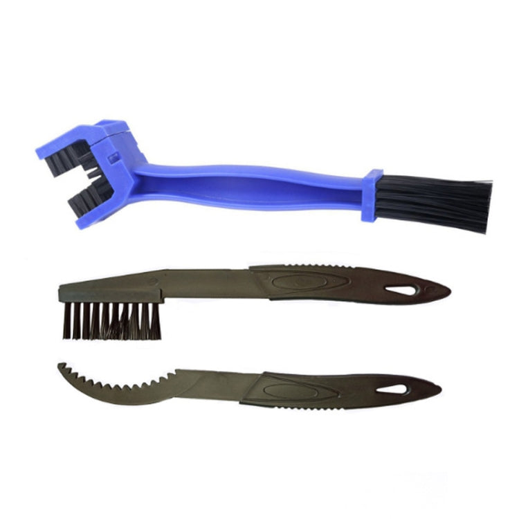 1 Set BG-7168 Bicycle And Motorcycle Cleaning Brush Three-Sided Chain Brush, Colour: Blue + Small Brush