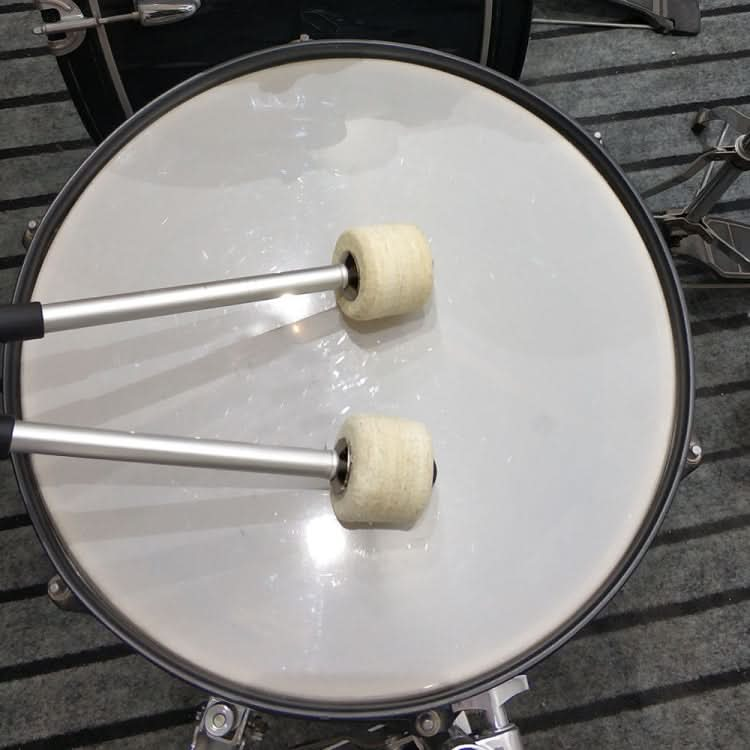 Percussion Accessories Wool Felt Stainless Steel Non-Slip Drumsticks Practice Playing Kick Drum Hammers Reluova